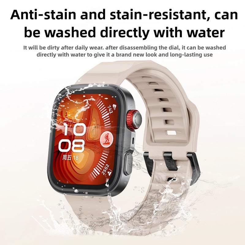 erorex For Huawei Watch Fit3 / Fit4 / Fit4 Pro Wave Black Buckle Silicone Watch Band(Orange) - Image 5