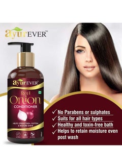AYUREVER Red Onion Black Seed Oil - 200 Ml With Onion Conditioner - 300 Ml Combo Pack (Blackseed200+Conditioner)  - Image 2