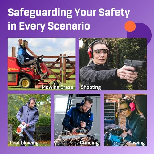 Vanderfields Hearing Protection Ear Muffs for Noise Reduction, 26dB Certified, Noise Cancelling Safety Ear Protection for Shooting, Adult Headphones for Lawn Mowing, DIY, Construction, Woodworking - Image 5