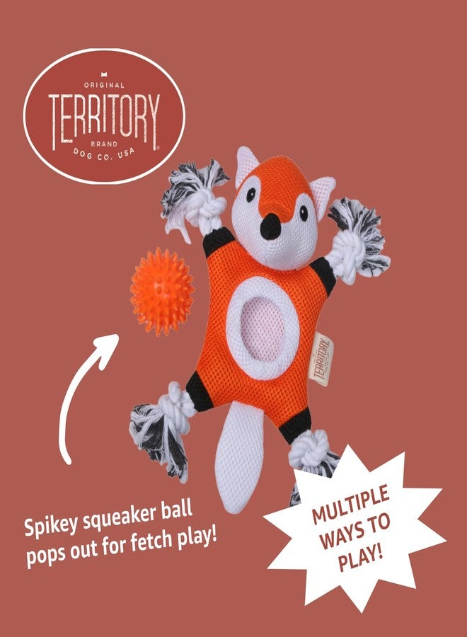 Territory 2 in 1 No Stuffing Removable Fetch Ball Tug Dog Toy for Small Medium Large Dogs, Fox - Image 5