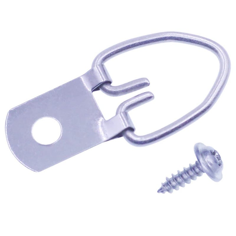 GUSSKER D-Ring Picture Hangers with Screws, 50 Pcs Single Hole Picture Hanging Hardware, Picture Hooks for Mirror, Clock, Decoration, Paintings, Artwork Picture Frame - Image 1