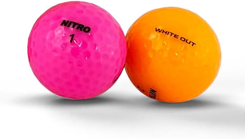 Nitro Long Distance Peak Performance Golf Balls (15PK) All Levels- White Out 70 Compression High Velocity White Hot Core Long Distance Golf Balls USGA Approved-Total of 15-Multi-color - Image 2
