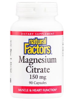 natural Factors Natural Factors Magnesium Citrate, 150mg, 90 Capsules 