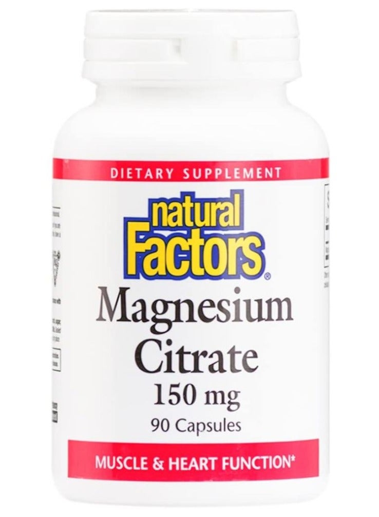 natural Factors Natural Factors Magnesium Citrate, 150mg, 90 Capsules 