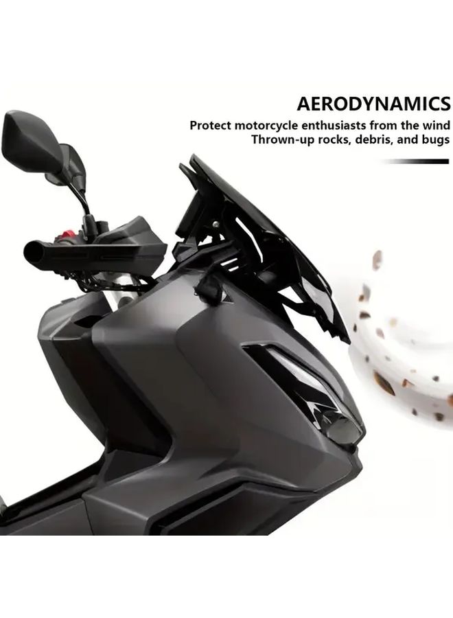 لـ HONDA ADV350 2022 2024 واجهة رياح للدراجة النارية بلون رمادي مدخن بتغطية نصفية، واقي أمامي من البلاستيك المتين، ملحق للدراجات النارية على الطرق الوعرة لتعزيز الثبات، تصميم أنيق، مواد عالية الجودة، لعشاق المغامرة من راكبي الدراجات النارية. - Image 4