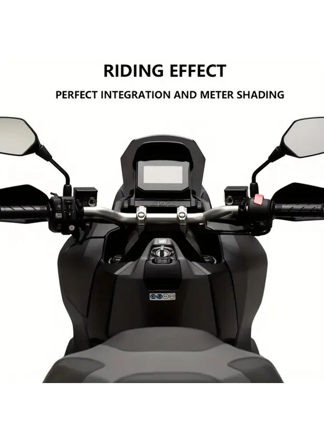 لـ HONDA ADV350 2022 2024 واجهة رياح للدراجة النارية بلون رمادي مدخن بتغطية نصفية، واقي أمامي من البلاستيك المتين، ملحق للدراجات النارية على الطرق الوعرة لتعزيز الثبات، تصميم أنيق، مواد عالية الجودة، لعشاق المغامرة من راكبي الدراجات النارية. - Image 5