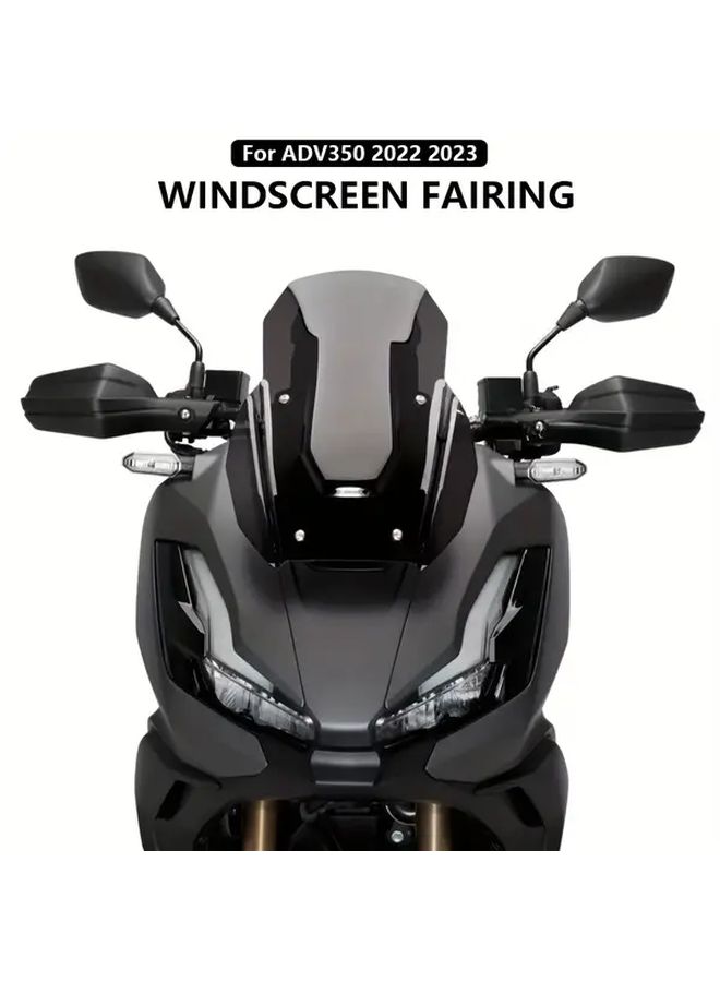 لـ HONDA ADV350 2022 2024 واجهة رياح للدراجة النارية بلون رمادي مدخن بتغطية نصفية، واقي أمامي من البلاستيك المتين، ملحق للدراجات النارية على الطرق الوعرة لتعزيز الثبات، تصميم أنيق، مواد عالية الجودة، لعشاق المغامرة من راكبي الدراجات النارية. - Image 2
