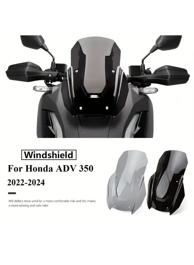 لـ HONDA ADV350 2022 2024 واجهة رياح للدراجة النارية بلون رمادي مدخن بتغطية نصفية، واقي أمامي من البلاستيك المتين، ملحق للدراجات النارية على الطرق الوعرة لتعزيز الثبات، تصميم أنيق، مواد عالية الجودة، لعشاق المغامرة من راكبي الدراجات النارية. - Image 1