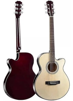 Megarya Cutaway Electro Acoustic Guitar with 4 Band EQ Natural  - Image 1