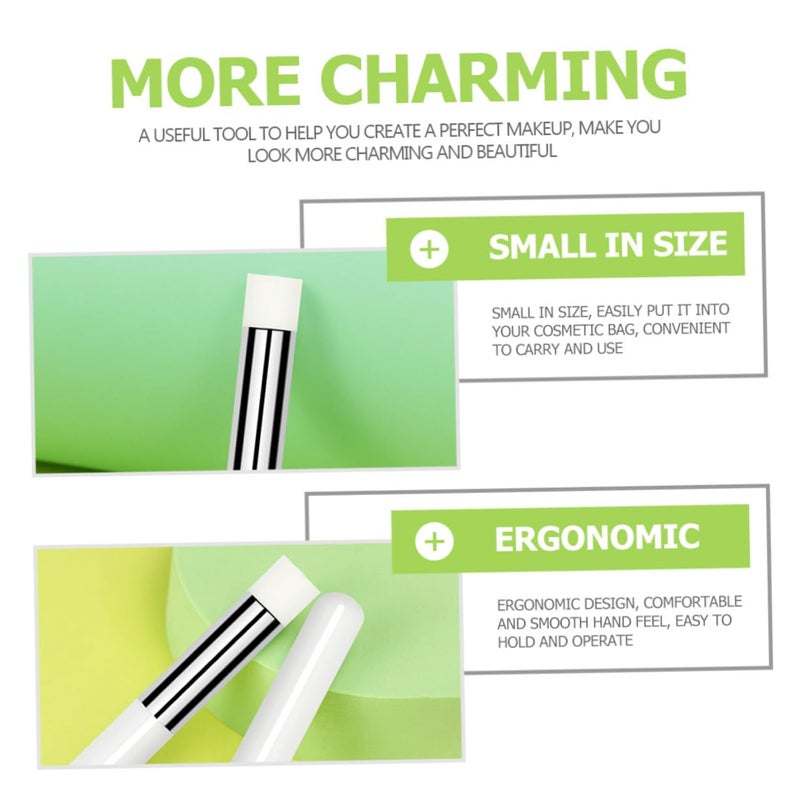 2Pcs Lip Smudge Brush Compact Ergonomic Makeup Applicator for Women Mini Rounded Head Tools for Lipstick Concealer Lip Balm Eyeshadow Blending and Smudging - Image 2