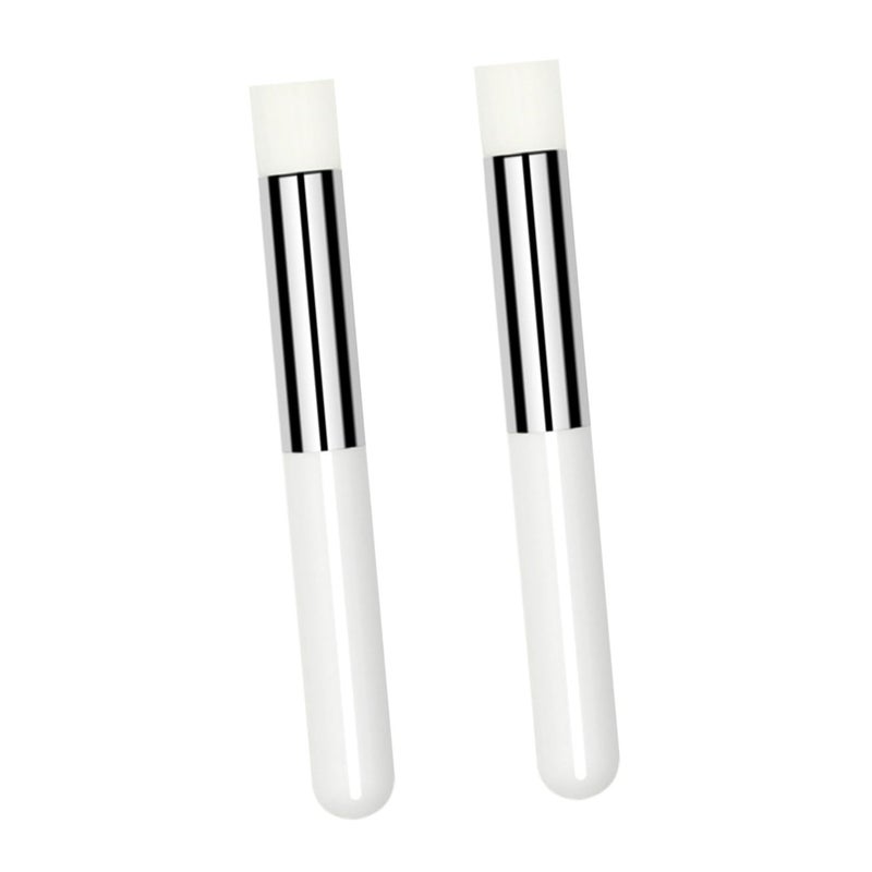 2Pcs Lip Smudge Brush Compact Ergonomic Makeup Applicator for Women Mini Rounded Head Tools for Lipstick Concealer Lip Balm Eyeshadow Blending and Smudging - Image 1