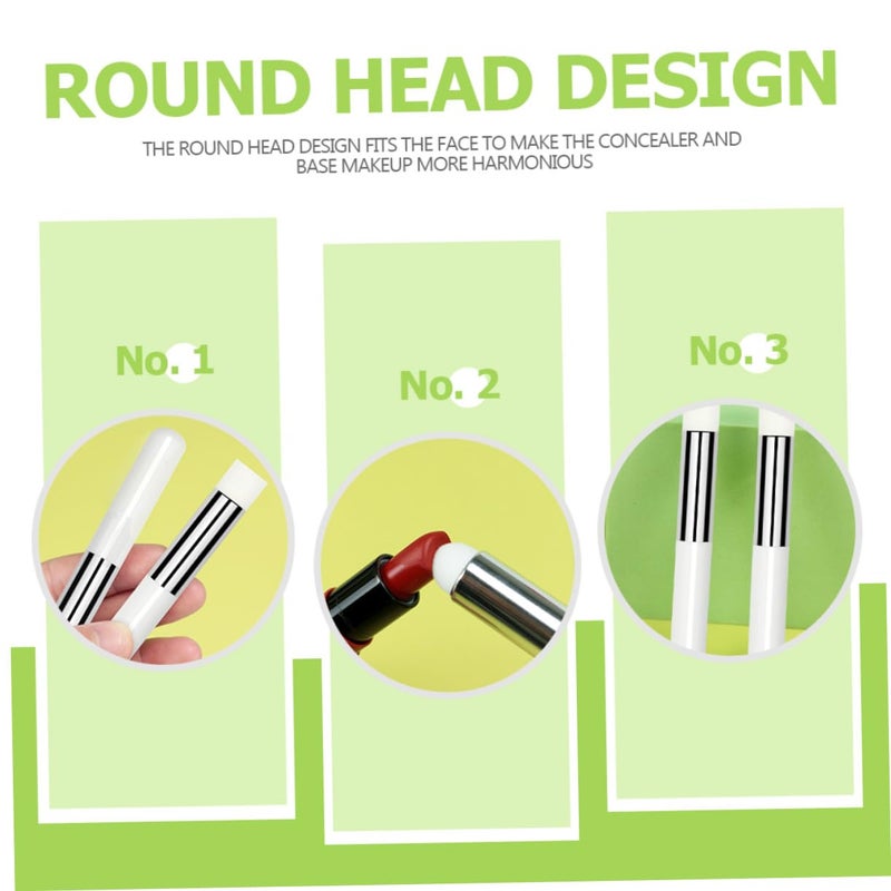 2Pcs Lip Smudge Brush Compact Ergonomic Makeup Applicator for Women Mini Rounded Head Tools for Lipstick Concealer Lip Balm Eyeshadow Blending and Smudging - Image 3