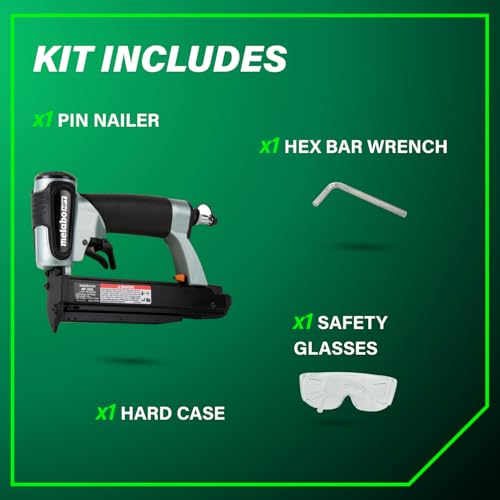 Metabo HPT مسدس دبابيس متابو HPT، دبابيس هوائية مفضلة للمحترفين للأثاث، الزخرفة، والحرف، يصنع ثقوب غير مرئية، أداة خفيفة الوزن 2.0 رطل، 23 قياس، دبابيس ميكرو بدون رأس من 5/8" إلى 1-3/8"، NP35A - Image 5