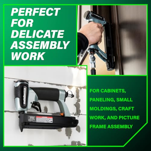 Metabo HPT مسدس دبابيس متابو HPT، دبابيس هوائية مفضلة للمحترفين للأثاث، الزخرفة، والحرف، يصنع ثقوب غير مرئية، أداة خفيفة الوزن 2.0 رطل، 23 قياس، دبابيس ميكرو بدون رأس من 5/8" إلى 1-3/8"، NP35A - Image 3