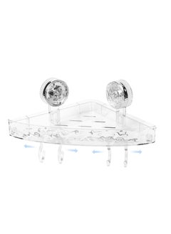 Shower Caddy Suction Cup Storage Rack Clear Acrylic Shower Shelves Glacier Water Ripples Corner Shelf For Bathroom Shower Accessories,transparent