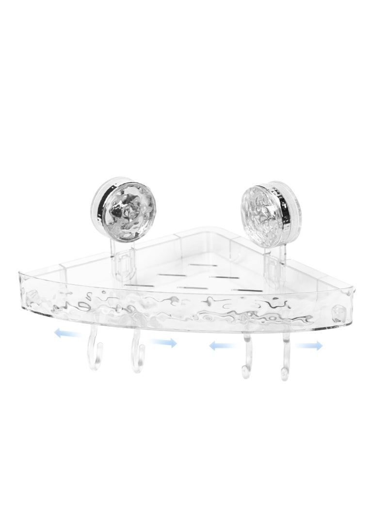 KASTWAVE - Shower Caddy Suction Cup Storage Rack Clear Acrylic Shower Shelves Glacier Water Ripples Corner Shelf For Bathroom Shower Accessories,transparent - Image 1