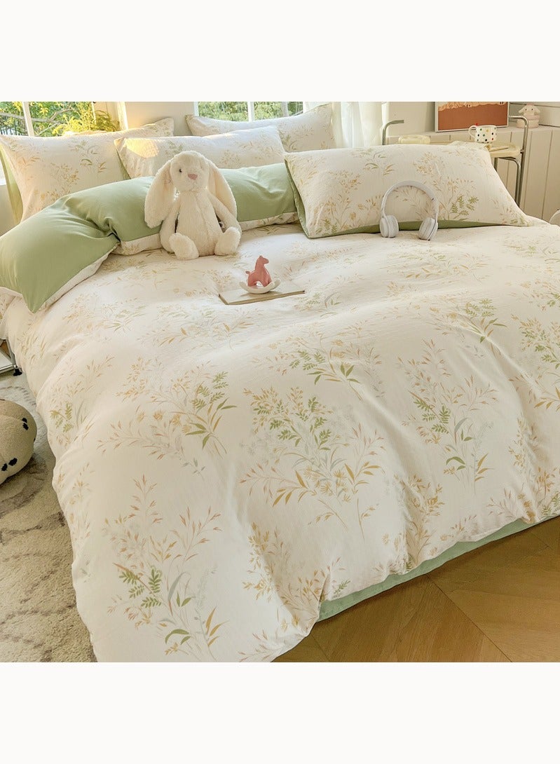 ريويل طقم لحاف ناعم من الألياف الدقيقة مكون من أربع قطع، يتضمن 1 غطاء لحاف، 1 ملاءة سرير و2 كيس وسادة (غطاء اللحاف: 200*230 سم، ملاءة السرير: 230*250 سم، كيس الوسادة: 48*74 سم) - Image 1