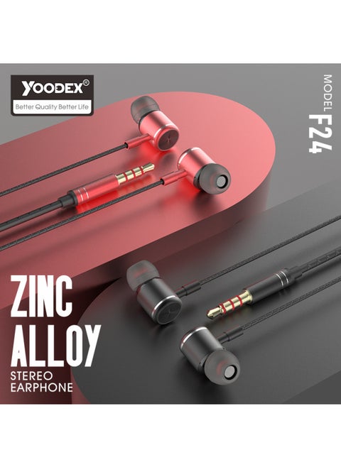 Yoodex Youdian 3.5mm Interface Earplug Wired Headset Amount Material Soft And Comfortable Wire Control Headset-Color:3.5mm Interface Red