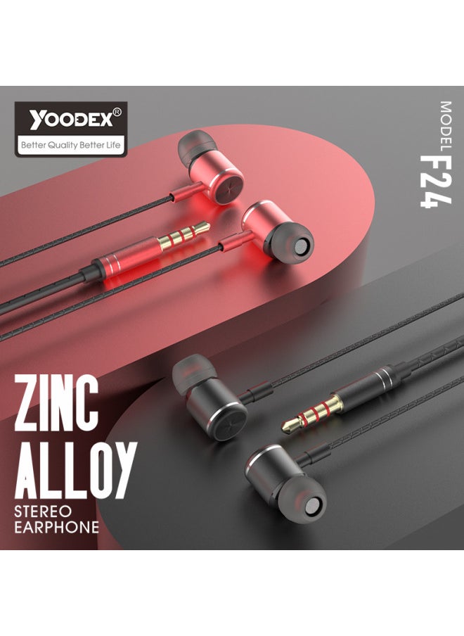 Yoodex Youdian 3.5mm Interface Earplug Wired Headset Amount Material Soft And Comfortable Wire Control Headset-Color:3.5mm Interface Red  - Image 1