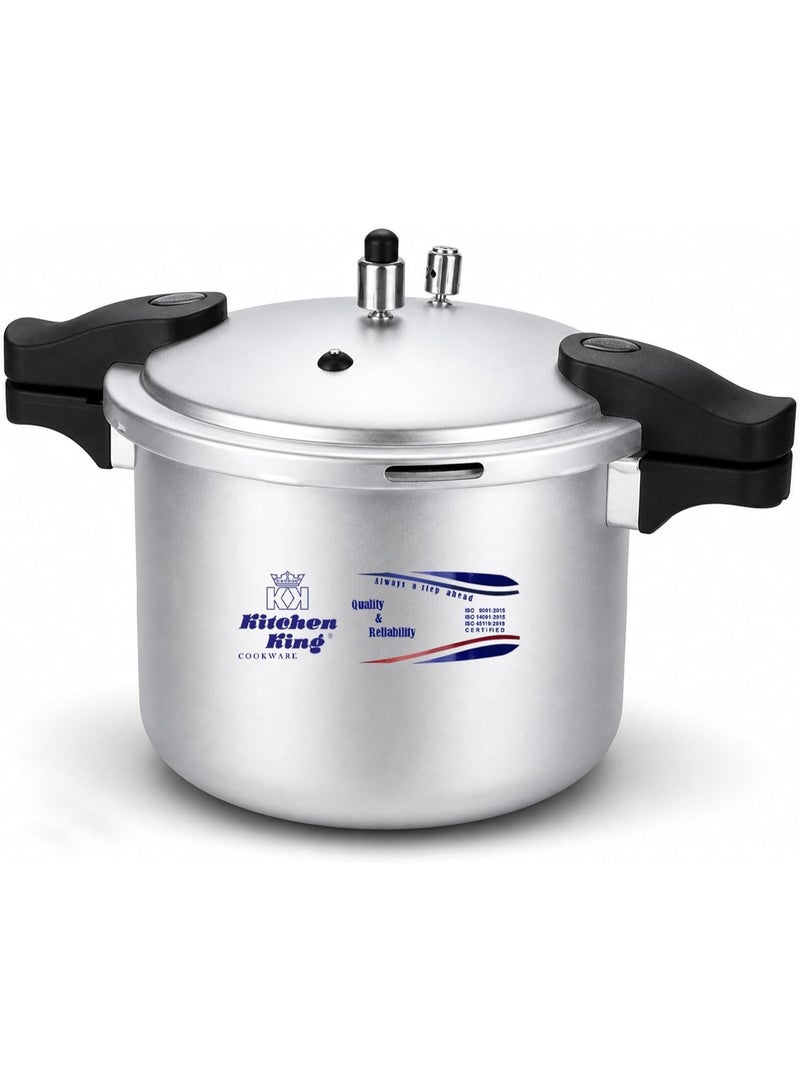 Kitchen King 7 litrLiters kk Kitchen King Blaze Pressure Cooker, Safe, Durable Anodized Aluminium, Satin Finish, Pressure Control, Extra Safety, Indication Pin, Easy Opening, Controlled GRS, Heat Resistant Handle (7 Liters) silver - Image 1