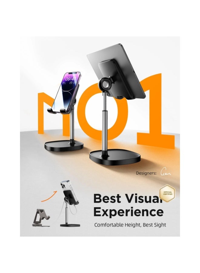 Lisen Tablet & Phone Stand Adjustable for iPhone Phone Holder for Desk, Office Desk Accessories Computer PC for iPhone Stand Gaming Essentials Fit Otterbox Case Phones Switch Kindle iPad Air Tablet 4-10in - Image 2