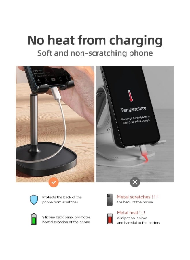 Lisen Tablet & Phone Stand Adjustable for iPhone Phone Holder for Desk, Office Desk Accessories Computer PC for iPhone Stand Gaming Essentials Fit Otterbox Case Phones Switch Kindle iPad Air Tablet 4-10in - Image 4