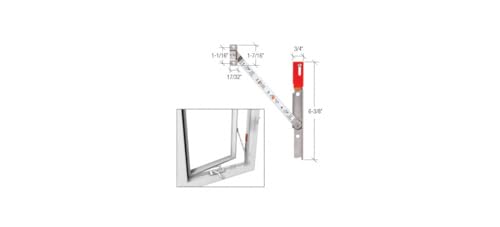CRL Truth Stainless Steel Left Hand Casement Window Opening Control Device 638 Track 1116 Mounting Hole Space Limits Opening to 4 Automatic ReLatch Safety Restrictor for Retrofit Installation - Image 3