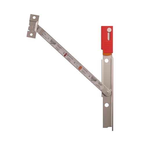 CRL Truth Stainless Steel Left Hand Casement Window Opening Control Device 638 Track 1116 Mounting Hole Space Limits Opening to 4 Automatic ReLatch Safety Restrictor for Retrofit Installation - Image 1