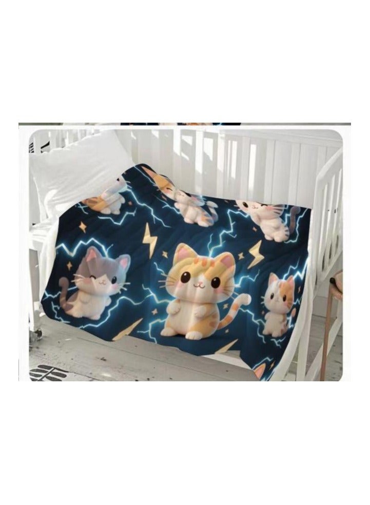 عام بطانية رقيقة من الفانيلا الكرتونية للأطفال أو الطلاب (دافئة ومريحة ومناسبة للنوم والألعاب) 100 سم * 150 سم - Image 3