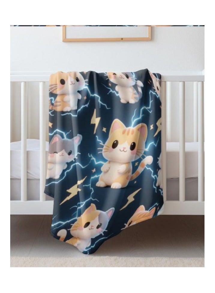 عام بطانية رقيقة من الفانيلا الكرتونية للأطفال أو الطلاب (دافئة ومريحة ومناسبة للنوم والألعاب) 100 سم * 150 سم - Image 5