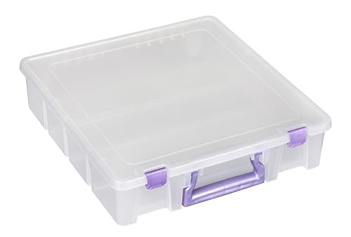 ArtBin 6955JS Super Satchel Compartment Box Clear Craft Organizer Storage Case - Purple, Pack of 1 - Image 1
