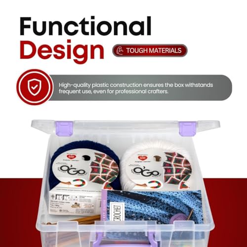 ArtBin 6955JS Super Satchel Compartment Box Clear Craft Organizer Storage Case - Purple, Pack of 1 - Image 3