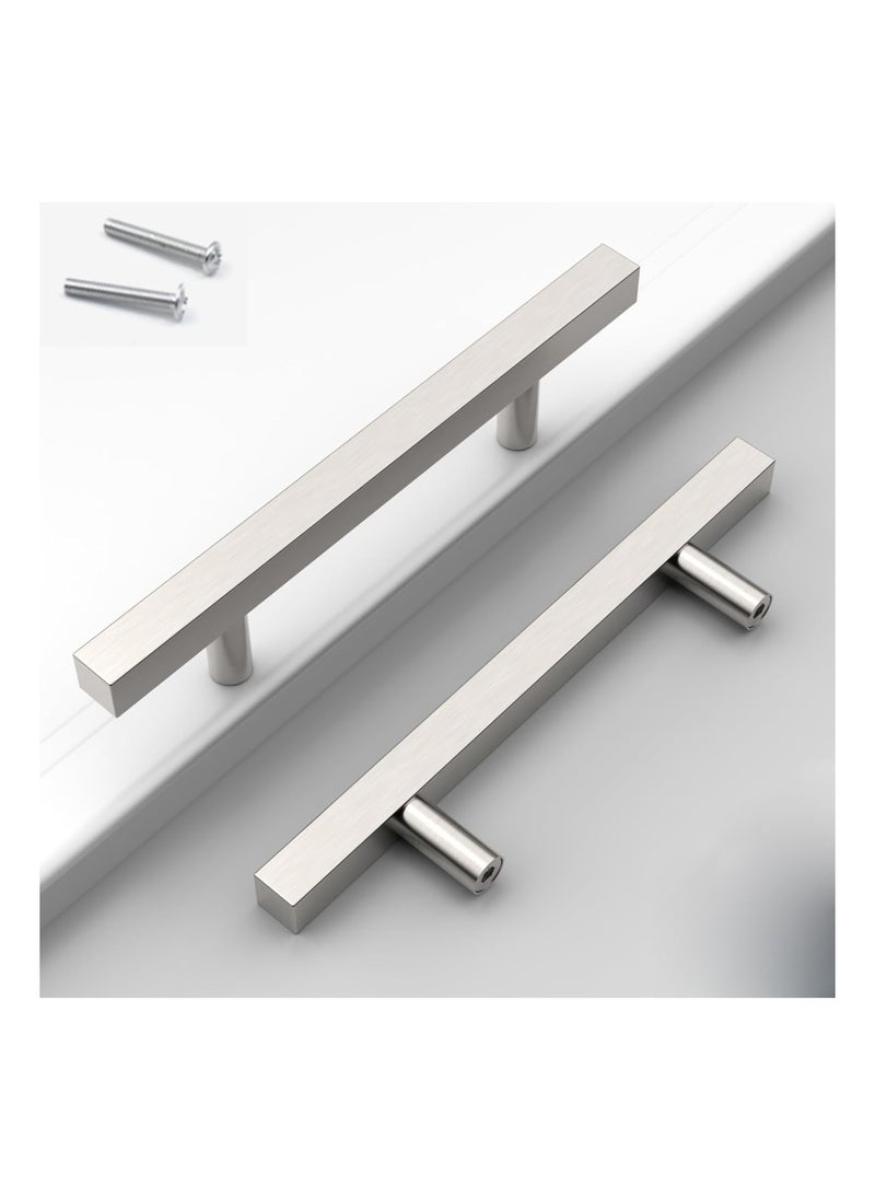 Generic - 6PCS 96mm Brushed Satin Nickel Kitchen Cabinet Handles, Stainless Steel Drawer and Wardrobe Pulls, Modern Cupboard Door Hardware for Home Improvement. - Image 1