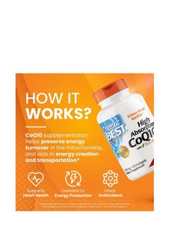 Doctor's Best High Absorption Coq10 With Bioperine, Gluten Free Naturally Fermented, 100 Mg, 60 Softgels  - Image 3