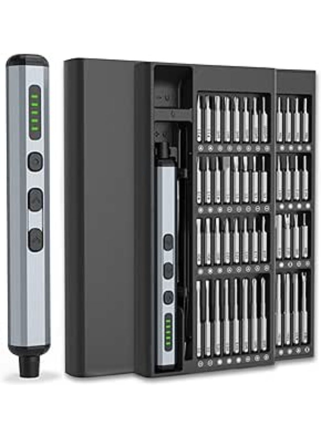 Electric Screwdriver Set 68-in-1 – Mini Cordless Rechargeable Tool with 5 Torque Settings, 3 LED Lights & Premium Original Bits for Phones, Laptops, PCs & Cameras - Image 1