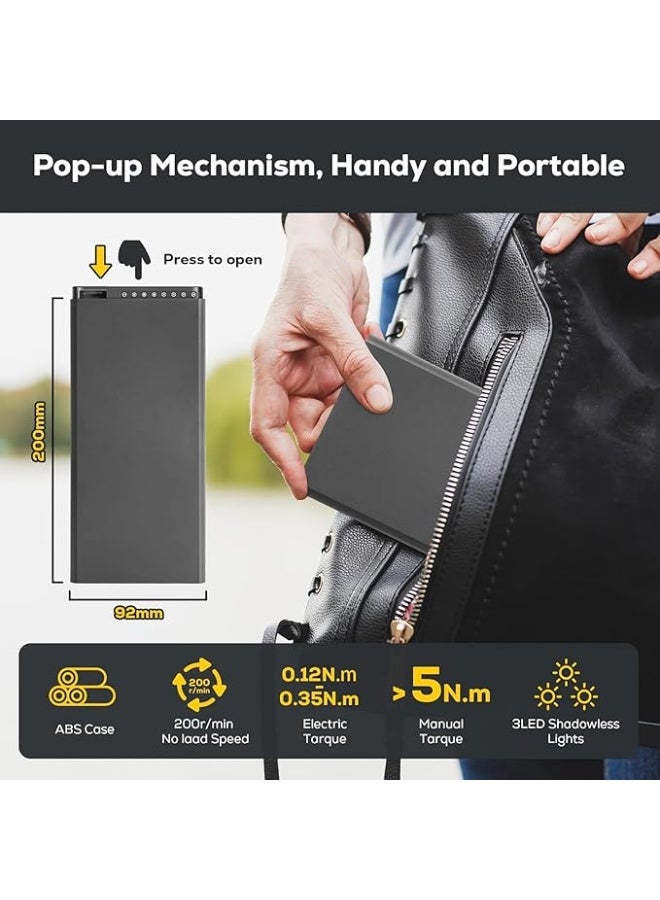 Electric Screwdriver Set 68-in-1 – Mini Cordless Rechargeable Tool with 5 Torque Settings, 3 LED Lights & Premium Original Bits for Phones, Laptops, PCs & Cameras - Image 2