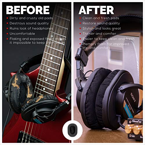 Brainwavz Replacement Micro Suede Earpads for SONY MDR 7506 V6 CD900ST Memory Foam Ear Pad Suitable for Other On Ear Headphones Micro Suede Black - Image 3