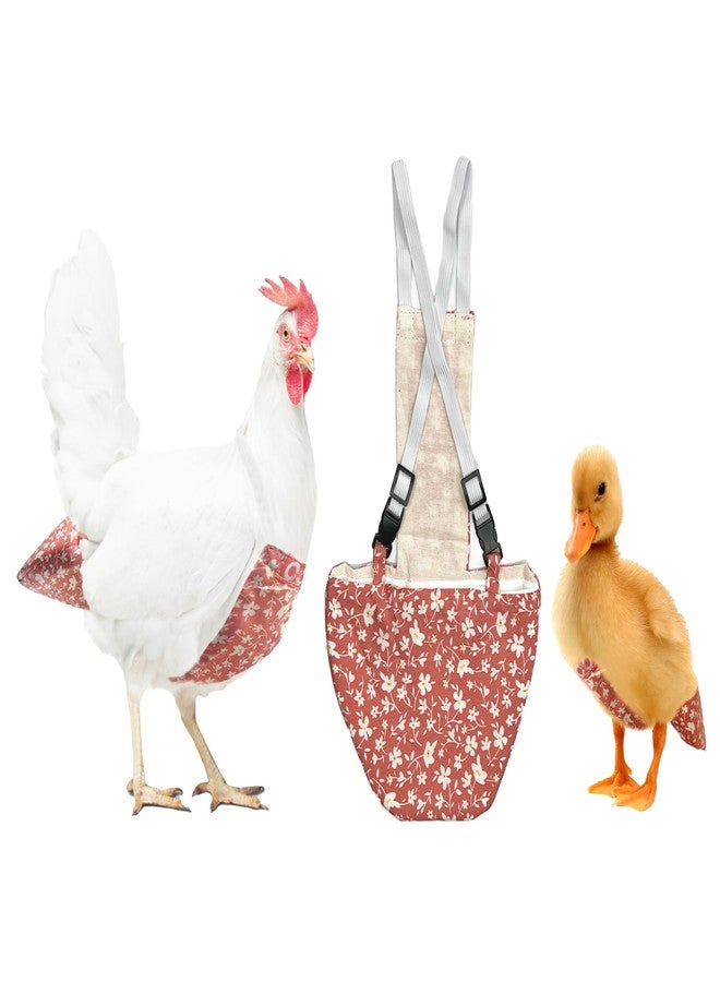 Uni Infinity Chicken Diapers Duck Diaper Diaperalls for Hens, Roosters, Ducks, Ducklings - Reusable, Adjustable by Uni Infinity (Pink Floral, Chicken Large, 1, Count) - Image 1