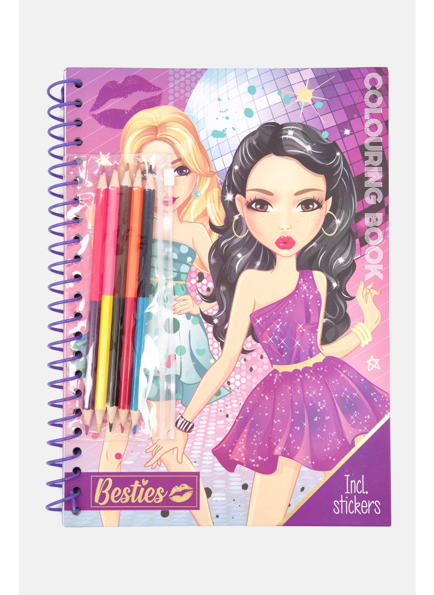Besties - Coloring Book  Stickers, Purple Combo - Image 1