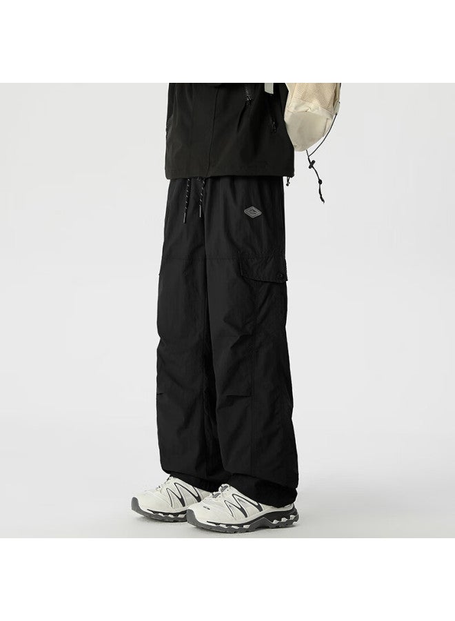 Wassup Sohot Casual Pants For Men, Spring And Autumn Cargo Pants, Straight-leg Outdoor Sports Trousers For Men, Black, Size M - Image 4