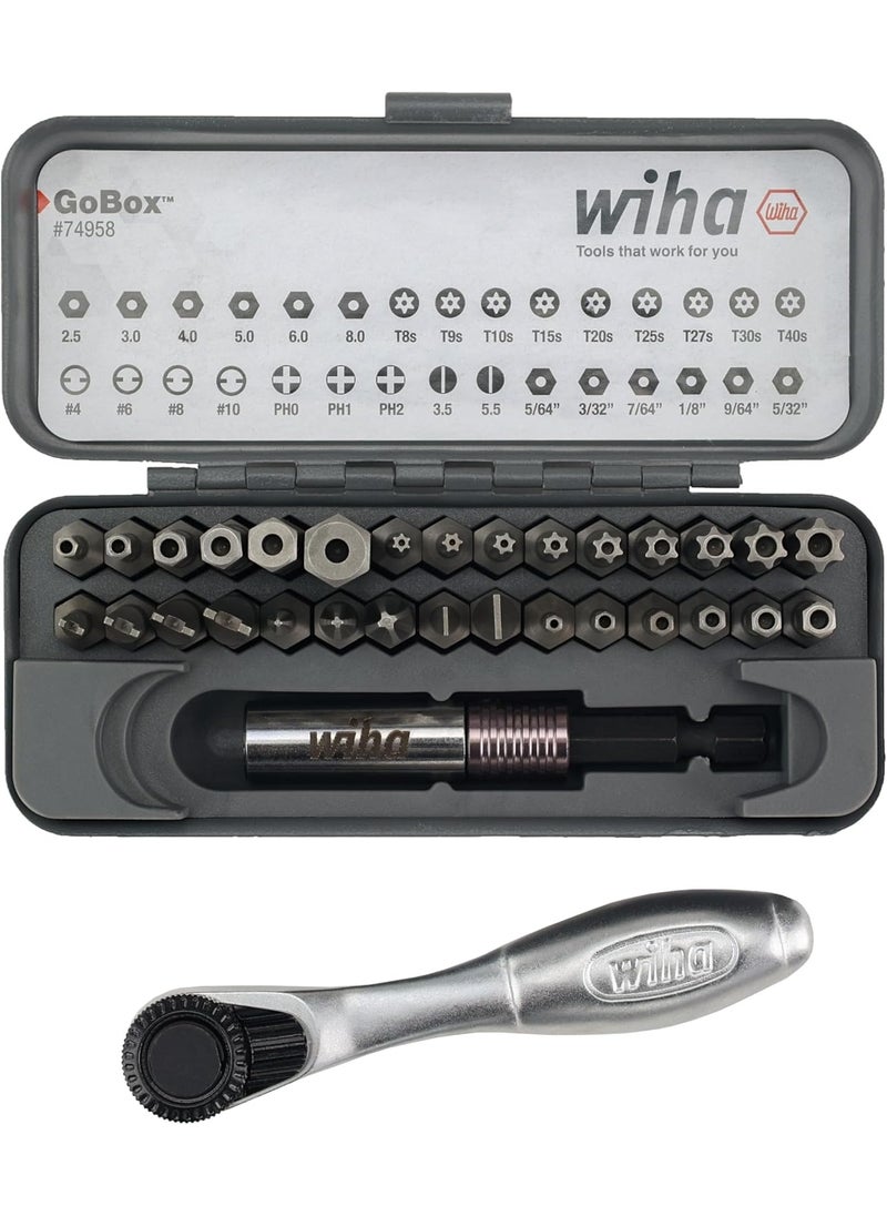 Wiha Wiha 74958 32 Piece GoBox Security Bit Set with Mini Ratchet  - Image 3