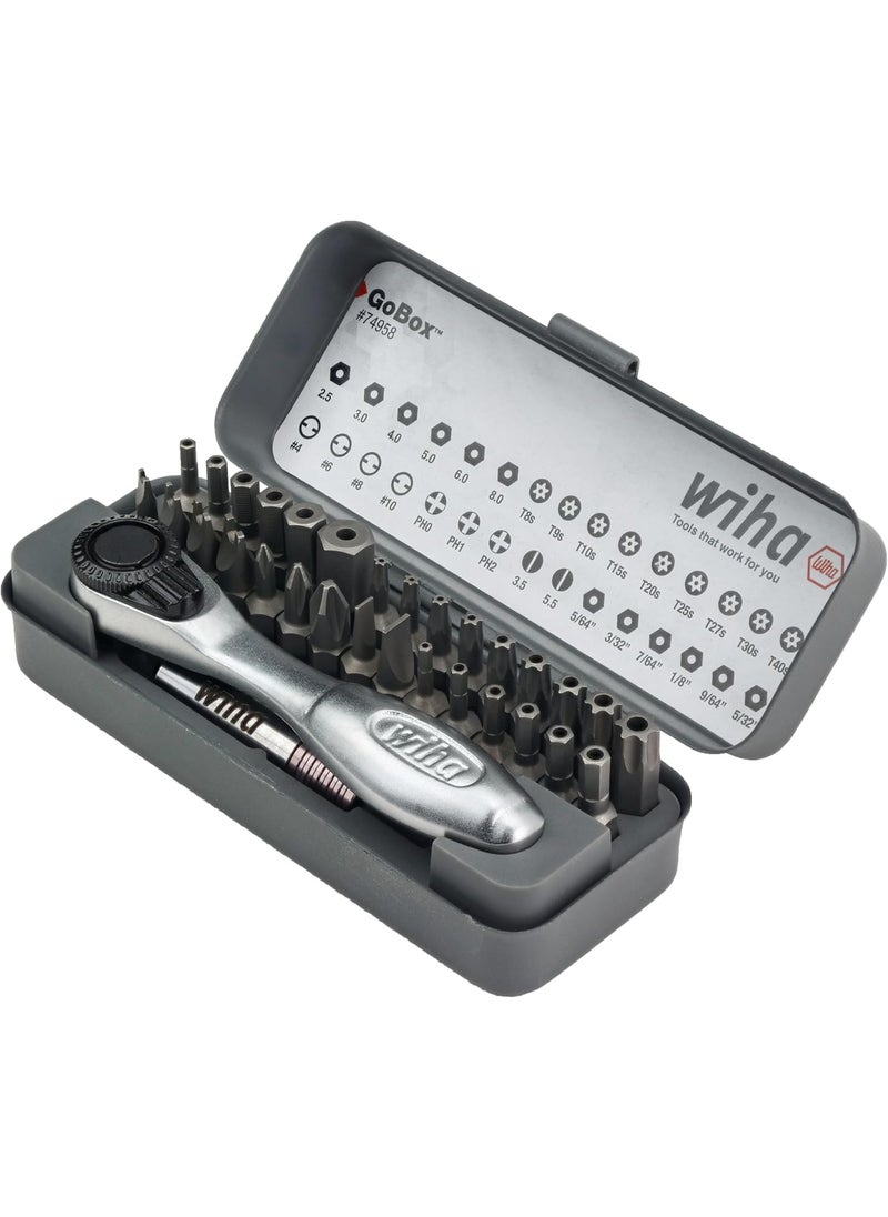 Wiha Wiha 74958 32 Piece GoBox Security Bit Set with Mini Ratchet  - Image 2