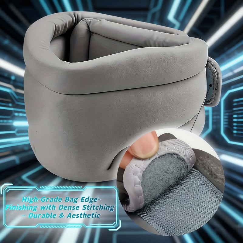 Adjustable Neck Pillow 2 Piece Set Black Ergonomic Support for Travel Office Sleep - Image 4