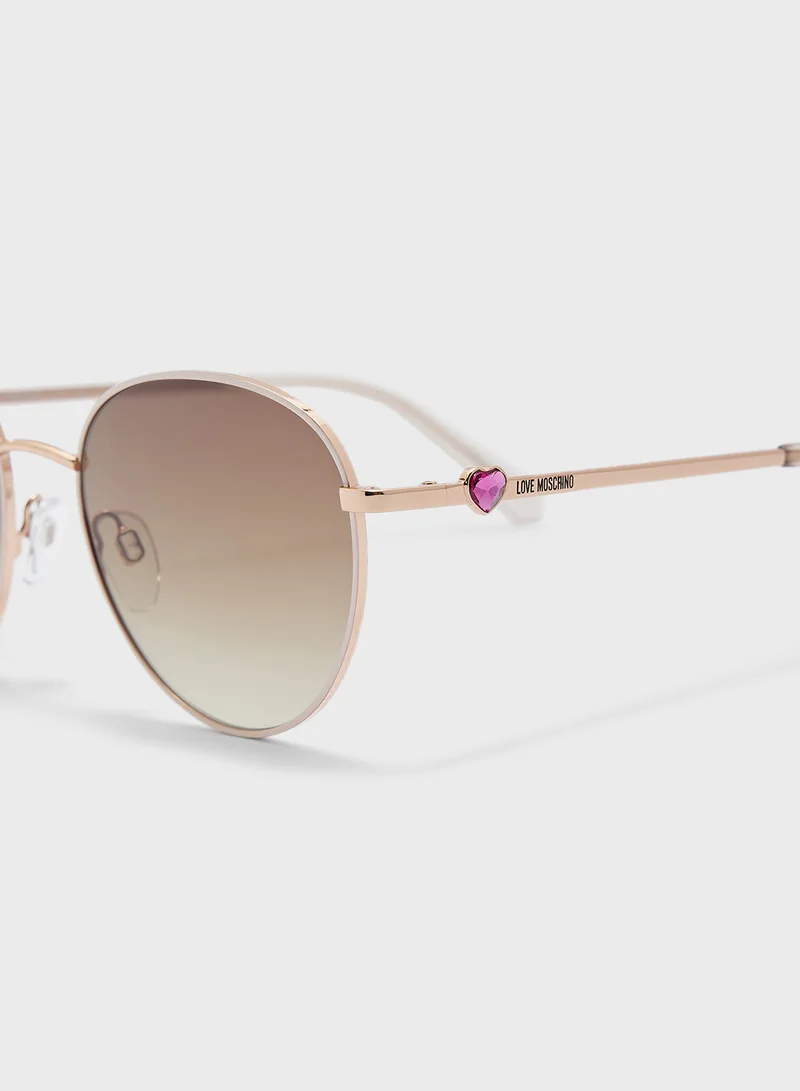 لوف موسكينو Mol074/S Aviator Sunglasses