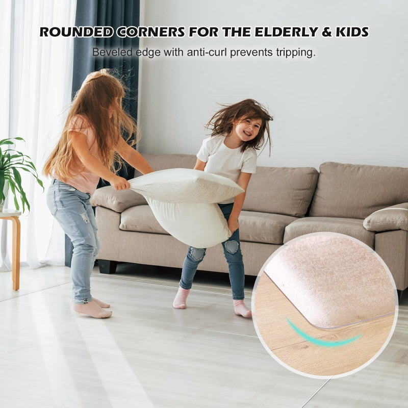 SALLOUS Plastic Floor Mat for Home, 5'x7' Waterproof Area Rug for Dining Room Table, Non-Slip Area Rug for Living Room, Wear-Resistant Vinyl Floor Protector Mat for Indoor Outdoor (Clear) - Image 5
