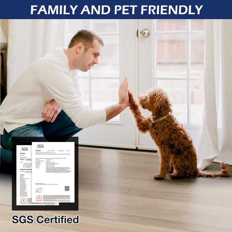 SALLOUS Plastic Floor Mat for Home, 5'x7' Waterproof Area Rug for Dining Room Table, Non-Slip Area Rug for Living Room, Wear-Resistant Vinyl Floor Protector Mat for Indoor Outdoor (Clear) - Image 3