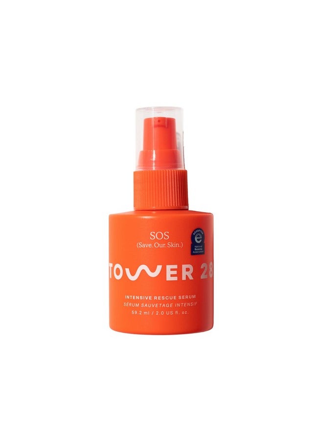 TOWER 28 Tower 28 SOS Intensive Rescue Serum for Sensitive Skin, Hypochlorous Acid Skin Care, Soothes Irritation, Helps Reduce Face Redness, Safe for All Skin Types, 2 FL Oz  - Image 1