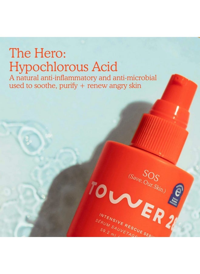 TOWER 28 Tower 28 SOS Intensive Rescue Serum for Sensitive Skin, Hypochlorous Acid Skin Care, Soothes Irritation, Helps Reduce Face Redness, Safe for All Skin Types, 2 FL Oz  - Image 5