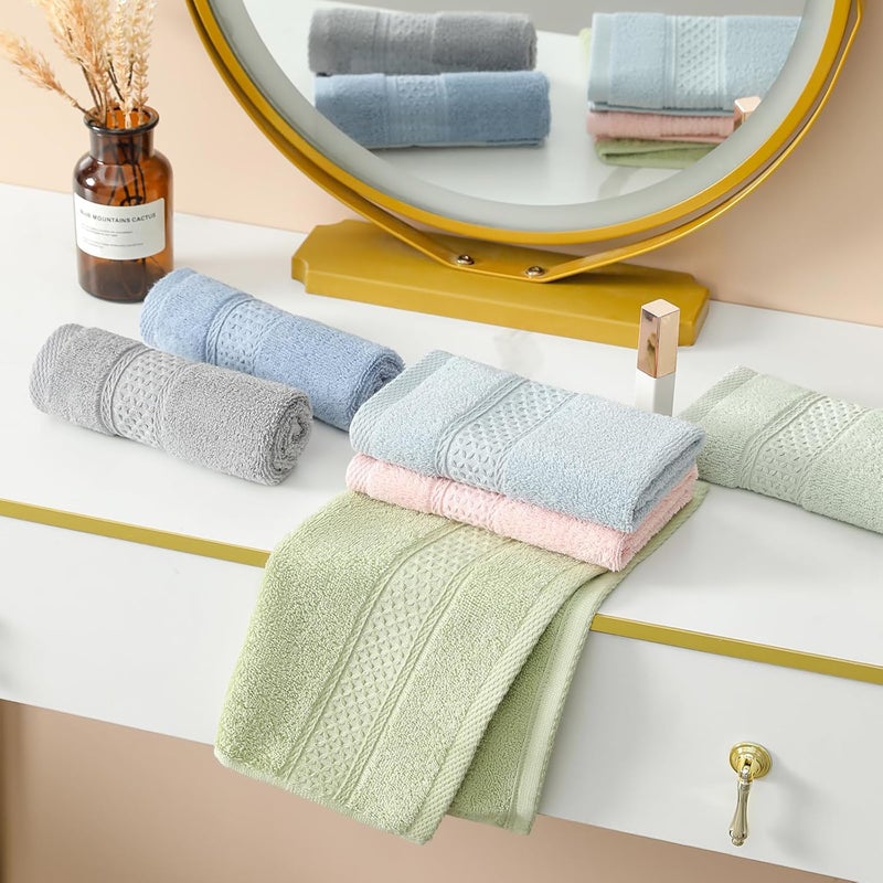 QAJ 6 Pack 100% Cotton Washcloths Set, Highly Absorbent and Soft Feel Fingertip Towels, 13 x 13 in Quick Dry Face Cloths - Image 4