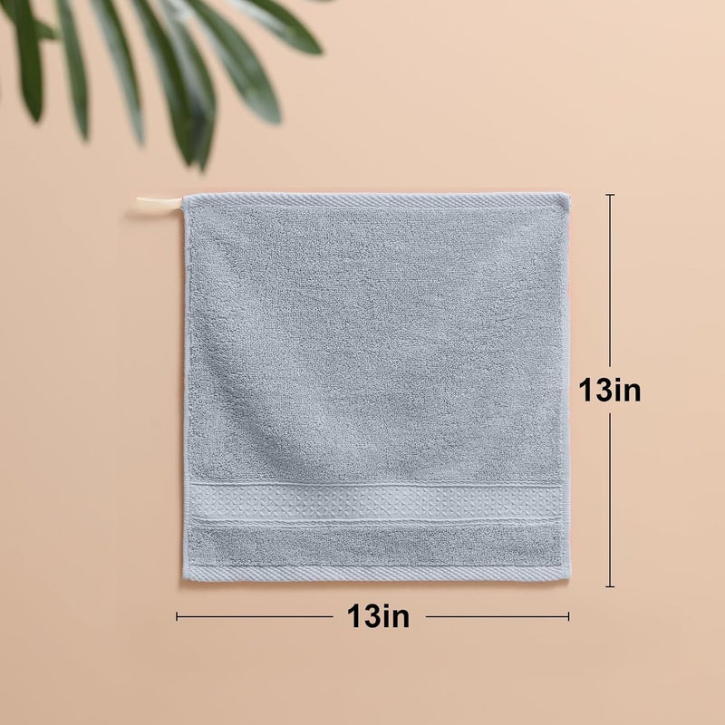 QAJ 6 Pack 100% Cotton Washcloths Set, Highly Absorbent and Soft Feel Fingertip Towels, 13 x 13 in Quick Dry Face Cloths - Image 3